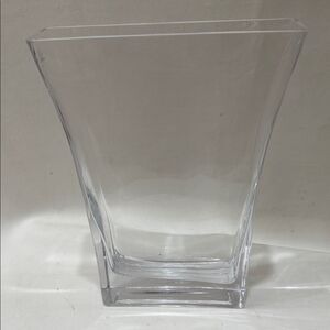 Art Glass Vintage Clear Glass Hand Blown Vase 9 3/4 Tall 7 1/2 Long 2 In Wide